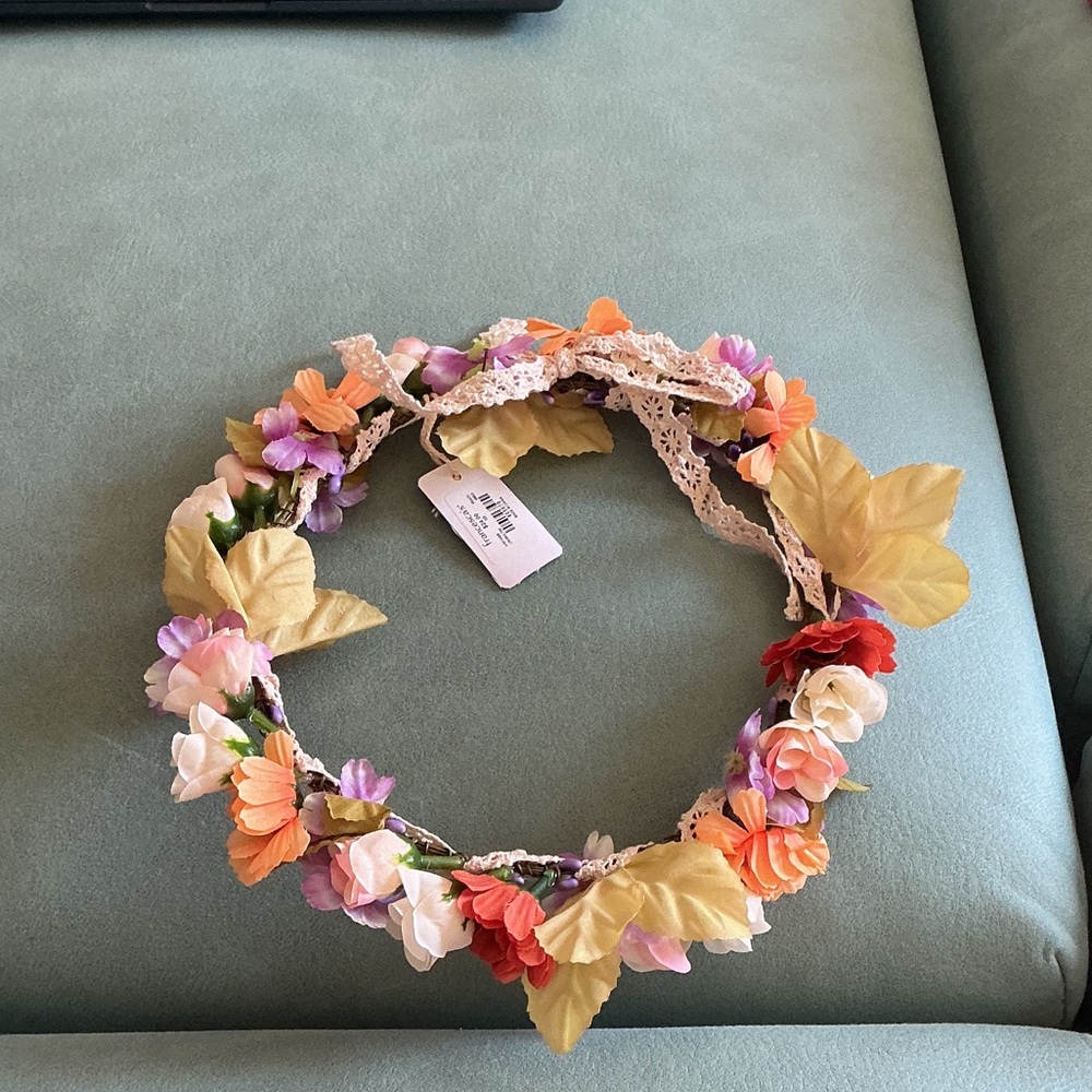 Francesca's Collections Multicolor Floral Headband Flower Crown